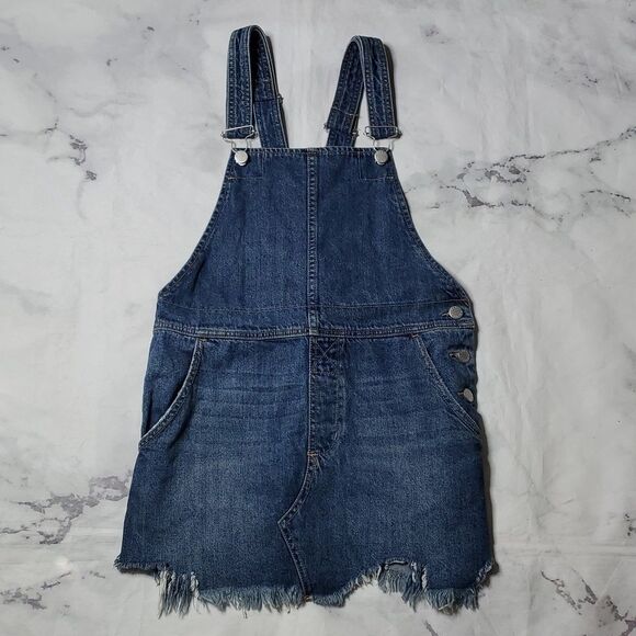 Free People Denim Overall Mini Dress - Picture 1 of 7